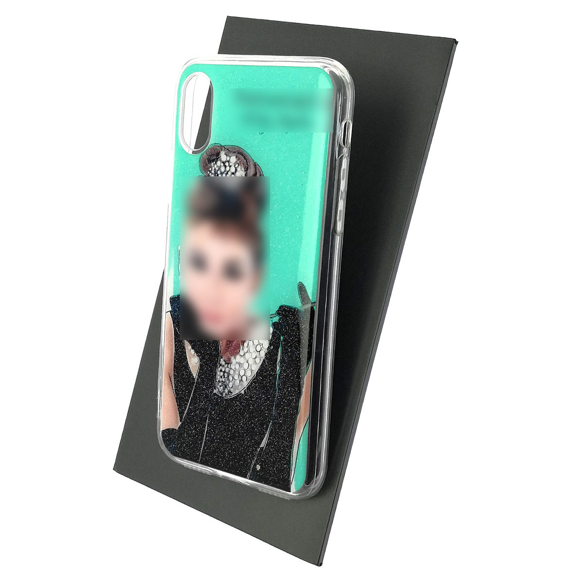 Чехол накладка для APPLE iPhone X, XS, силикон, блестки, глянцевый, рисунок Тиффани Чехол накладка для APPLE iPhone X, XS, силикон, блестки, глянцевый, рисунок Тиффани