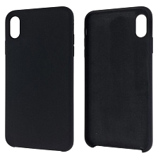 Чехол накладка Silicon Case для APPLE iPhone XS MAX, силикон, бархат, цвет черный Чехол накладка Silicon Case для APPLE iPhone XS MAX, силикон, бархат, цвет черный