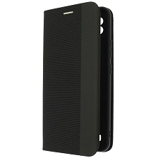 Чехол книжка MESH для Realme C21, текстиль, силикон, бархат, визитница, цвет черный Чехол книжка MESH для Realme C21, текстиль, силикон, бархат, визитница, цвет черный