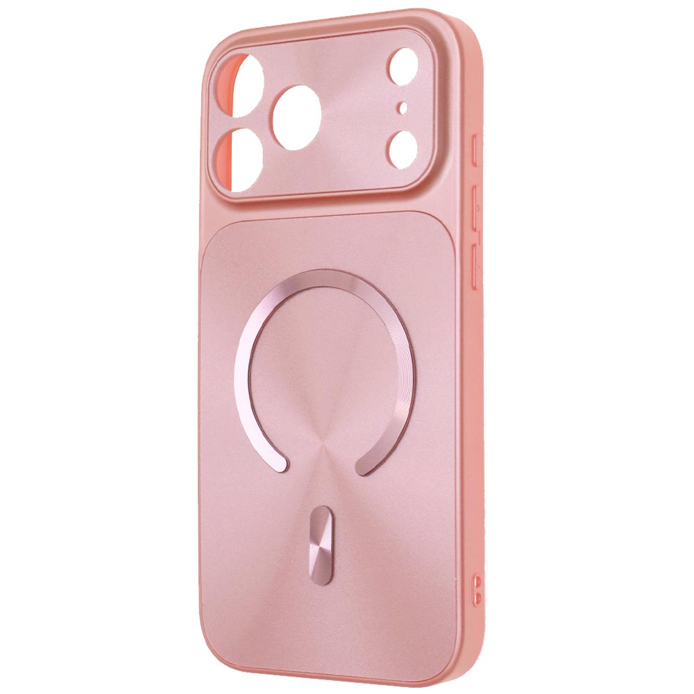 Чехол накладка lolozzx для APPLE iPhone 17 Pro Max, 18 Pro Max, Magsafe, защита камер, пластик, силикон, цвет розовый