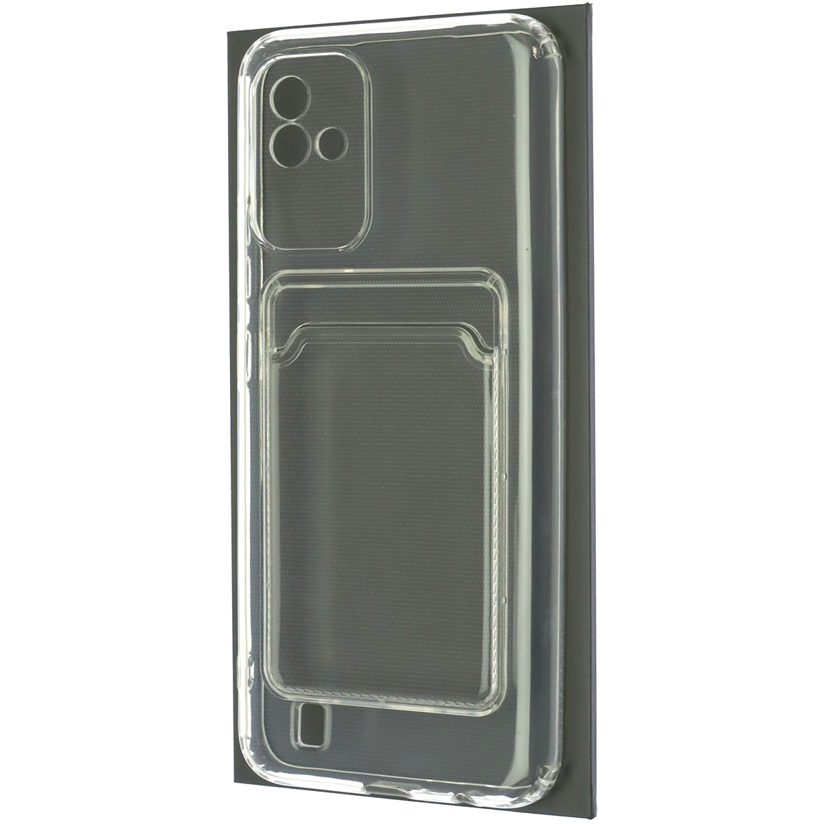 Чехол накладка CARD CASE для Realme Narzo 50i, силикон, отдел для карт, цвет прозрачный