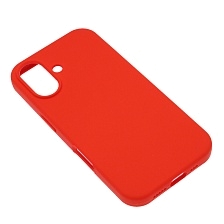 Чехол накладка Silicone Case для APPLE iPhone 16 (6.1"), силикон, бархат, цвет красный