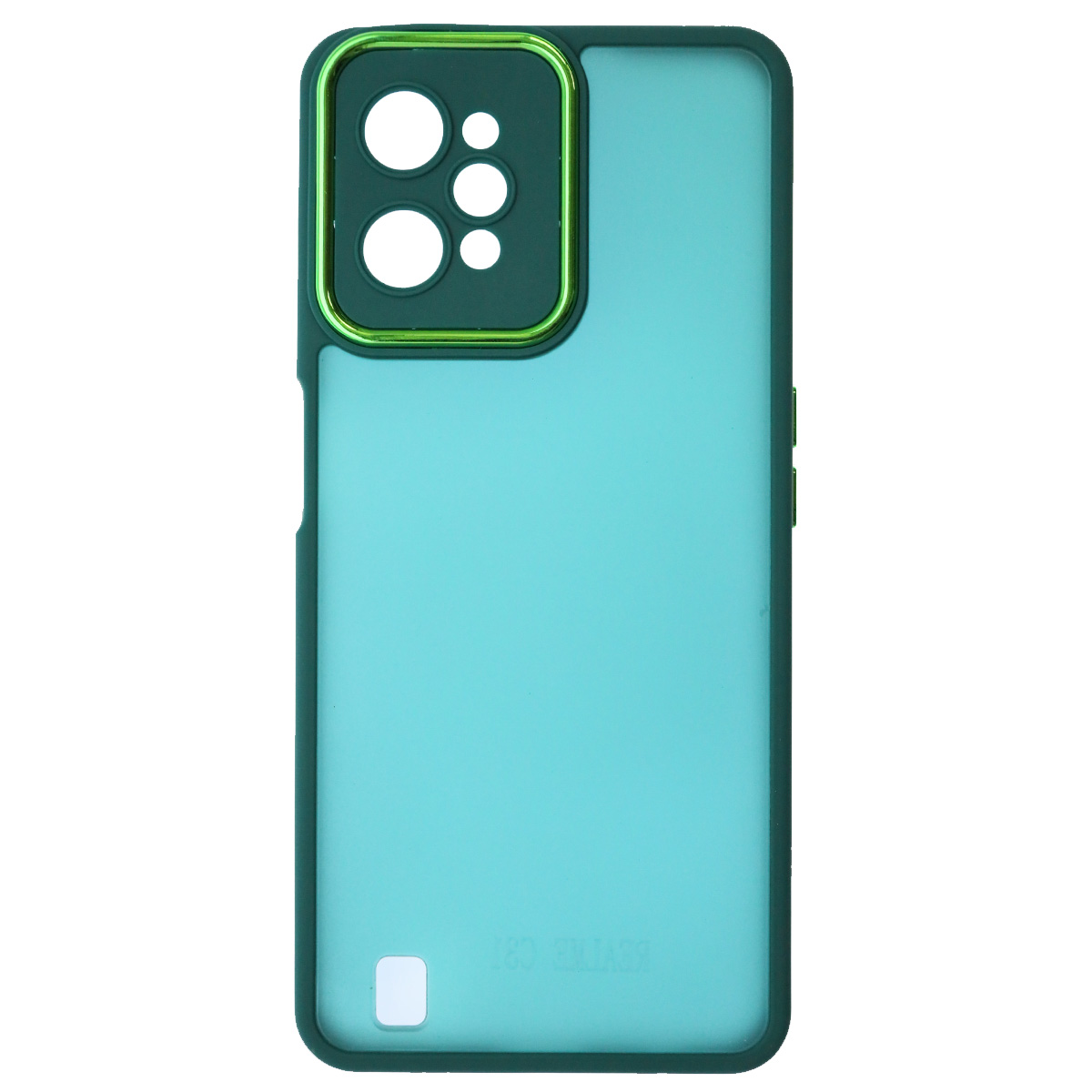 Чехол накладка KING для Realme C31, силикон, пластик, защита камеры, цвет окантовки темно зеленый Чехол накладка KING для Realme C31, силикон, пластик, защита камеры, цвет окантовки темно зеленый