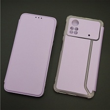 Чехол книжка для XIAOMI POCO X4 Pro 5G, экокожа, визитница, цвет сиреневый