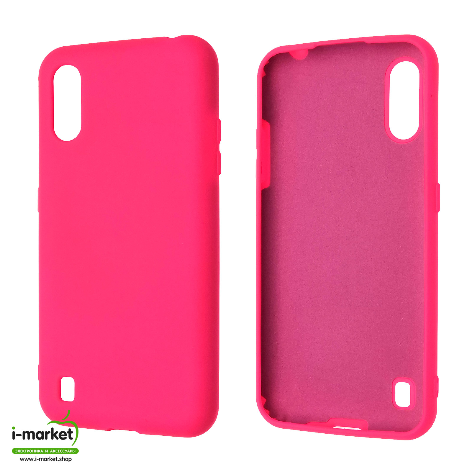 Чехол накладка Silicon Cover для SAMSUNG Galaxy M01 (SM-M015), силикон, бархат, цвет ярко розовый Чехол накладка Silicon Cover для SAMSUNG Galaxy M01 (SM-M015), силикон, бархат, цвет ярко розовый