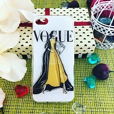 Чехол накладка для APPLE iPhone 7, 8, силикон, рисунок VOGUE Paris девушка с журналом.