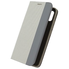 Чехол книжка MESH для XIAOMI Redmi 9A, текстиль, силикон, бархат, визитница, цвет серый Чехол книжка MESH для XIAOMI Redmi 9A, текстиль, силикон, бархат, визитница, цвет серый