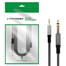 Кабель переходник аудио Live Power H236 Jack 3.5 (M) - Jack 6.35 (M), длина 1.8 м, цвет черный