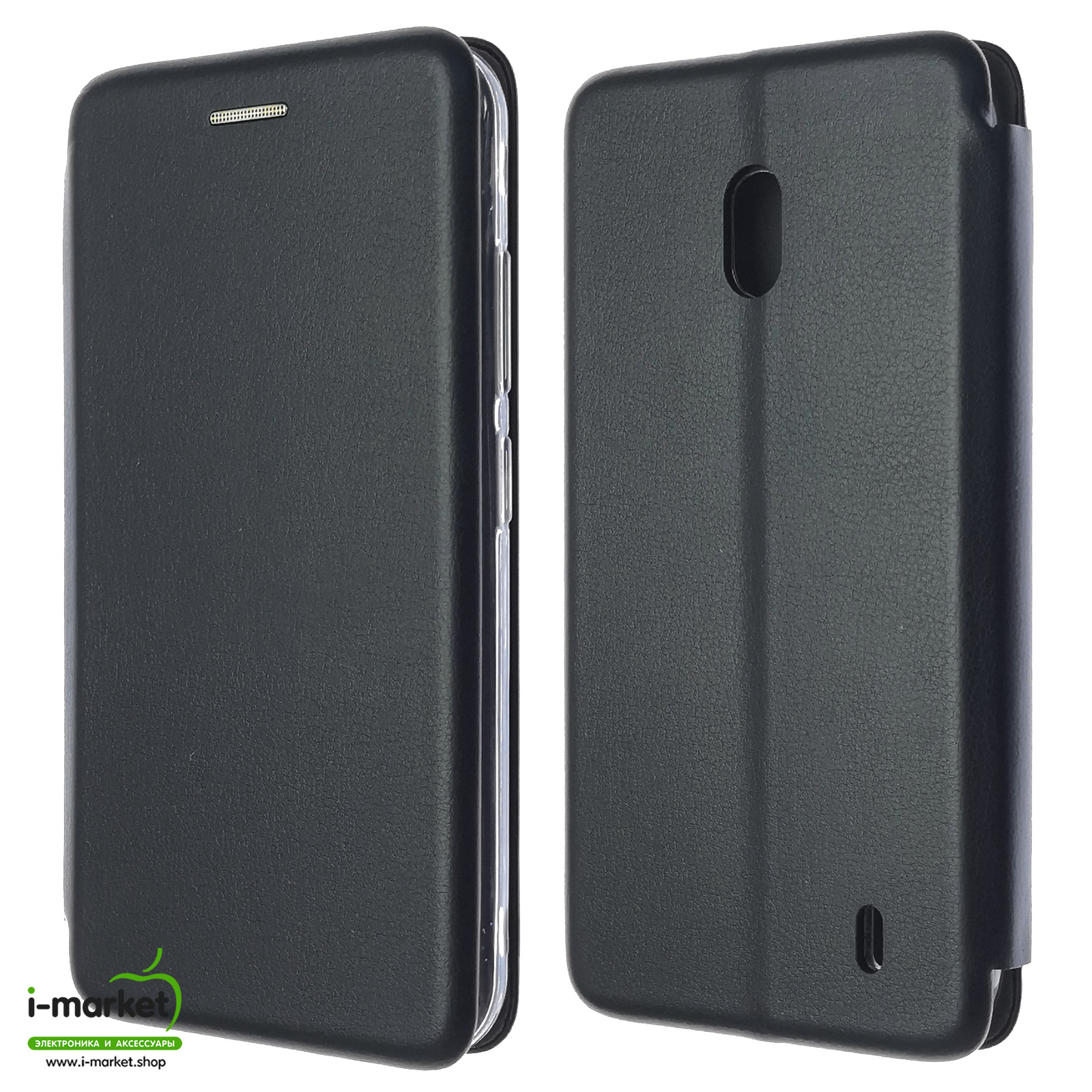 Чехол книжка STYLISH для NOKIA 2.2 (TA-1188), экокожа, визитница, цвет черный.