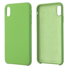 Чехол накладка Silicon Case для APPLE iPhone XS MAX, силикон, бархат, цвет фисташковый