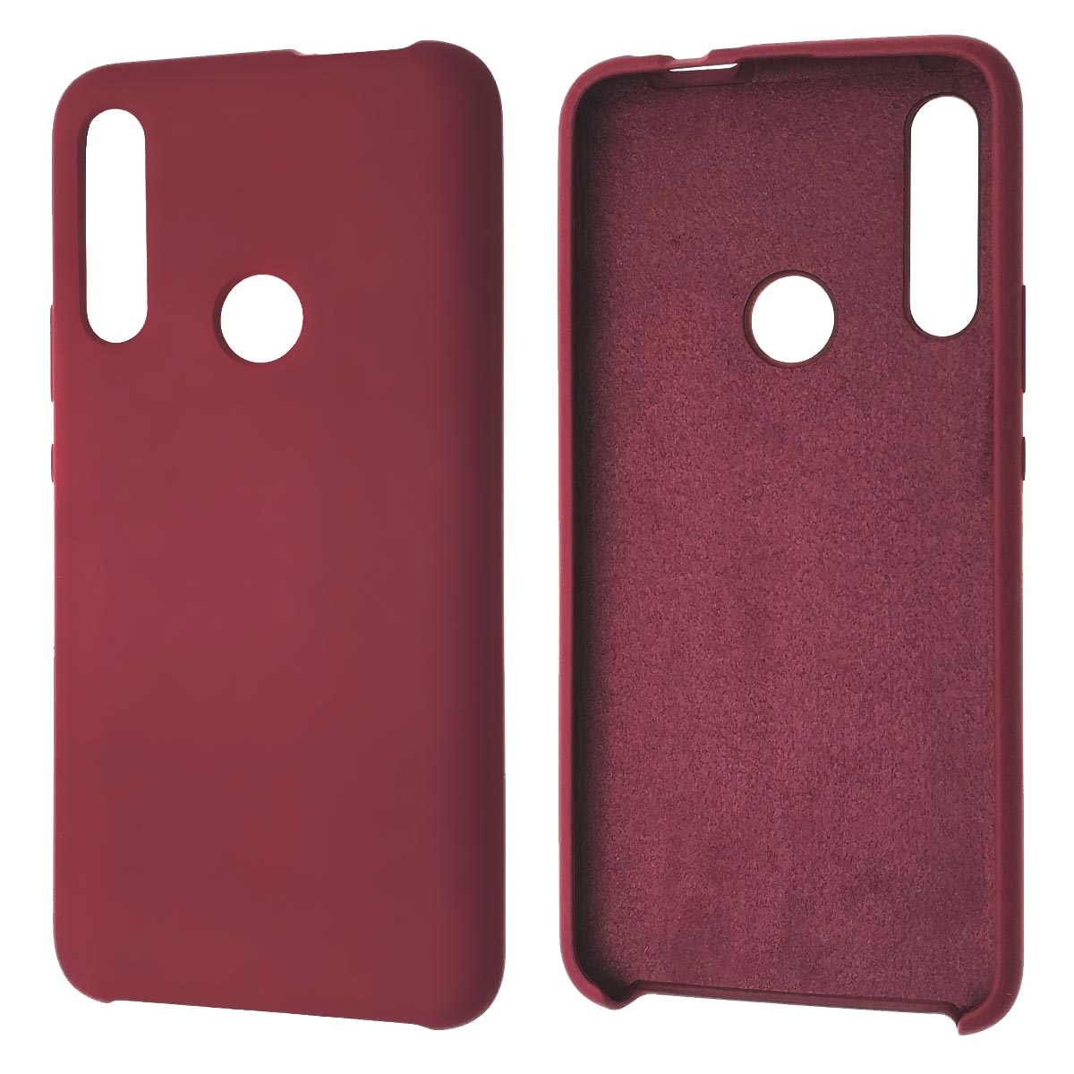 Чехол накладка Silicon Cover для HUAWEI P Smart Z, Honor 9X, Oppo F11 Pro, силикон, бархат, цвет вишневый