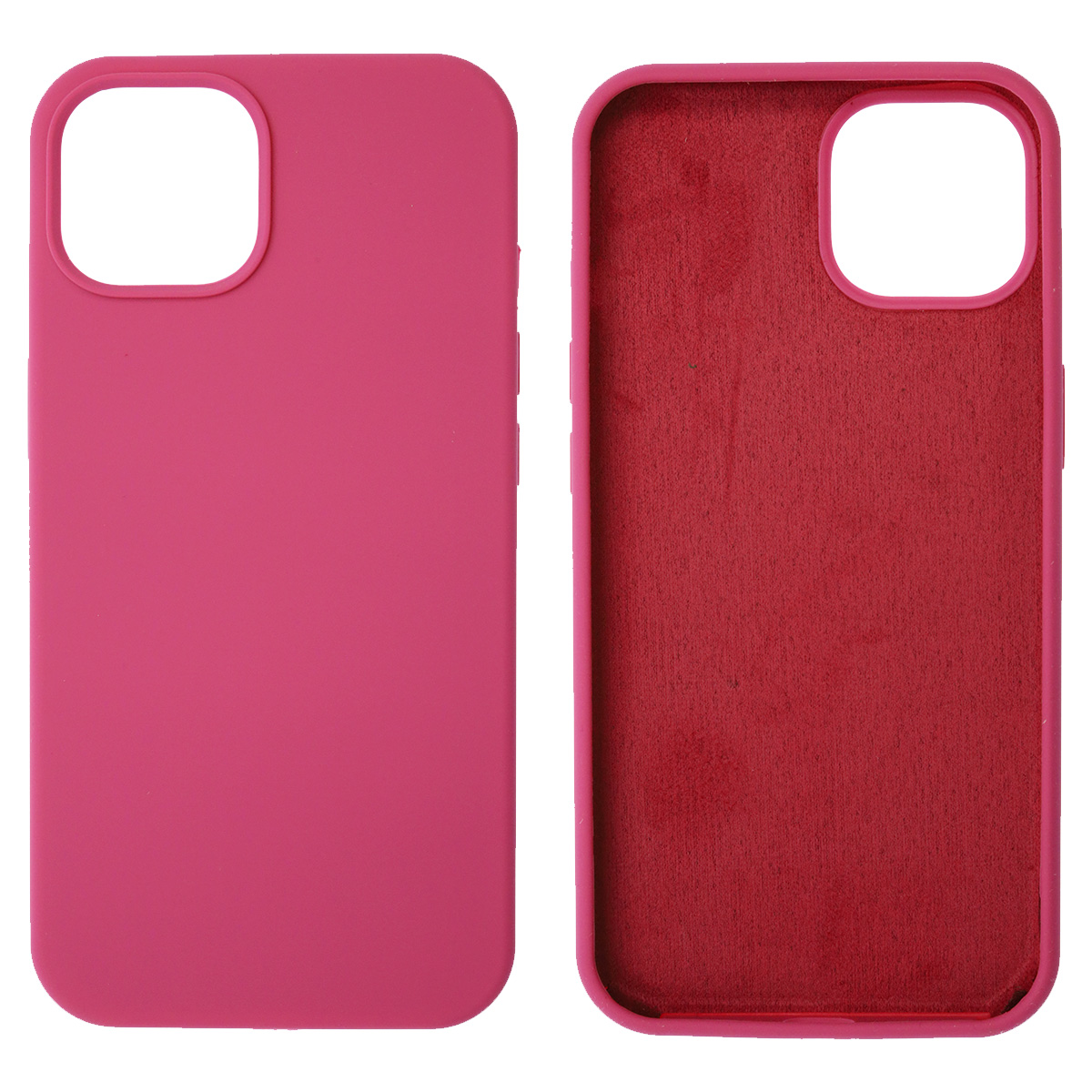 Чехол накладка Silicon Case для APPLE iPhone 14 (6.1"), силикон, бархат, цвет темно розовый Чехол накладка Silicon Case для APPLE iPhone 14 (6.1"), силикон, бархат, цвет темно розовый