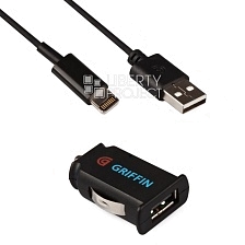 АЗУ "Griffin" 2,1 А с USB выходом + USB кабель Apple 8 pin (коробка/черный). АЗУ "Griffin" 2,1 А с USB выходом + USB кабель Apple 8 pin (коробка/черный).