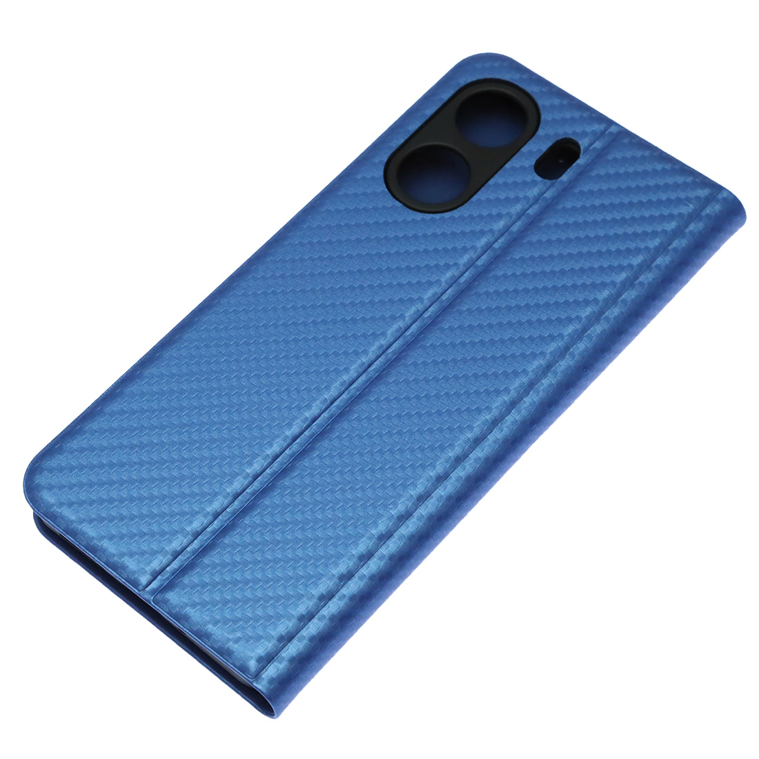 Чехол книжка CHESS для XIAOMI REDMI 13C, POCO C65, текстура карбон, визитница, цвет синий Чехол книжка CHESS для XIAOMI REDMI 13C, POCO C65, текстура карбон, визитница, цвет синий