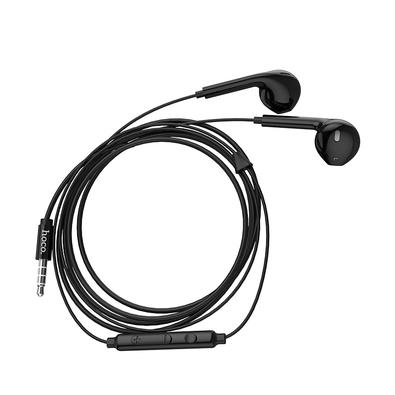 Гарнитура (наушники с микрофоном) проводная, HOCO M55 Memory sound, цвет черный. Гарнитура (наушники с микрофоном) проводная, HOCO M55 Memory sound, цвет черный.