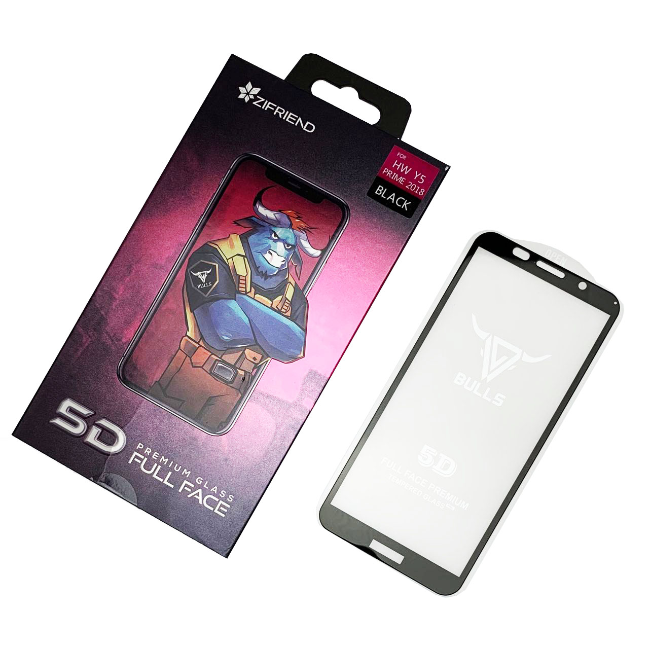 Защитное стекло 5D ZIFRIEND BULLS для HUAWEI Honor 7A, Y5 2018, Y5 Prime 2018, Y5 Lite, цвет окантовки черный. Защитное стекло 5D ZIFRIEND BULLS для HUAWEI Honor 7A, Y5 2018, Y5 Prime 2018, Y5 Lite, цвет окантовки черный.