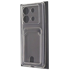 Чехол накладка CARD CASE для INFINIX Zero 30 5G, силикон, отдел для карт, цвет прозрачный Чехол накладка CARD CASE для INFINIX Zero 30 5G, силикон, отдел для карт, цвет прозрачный
