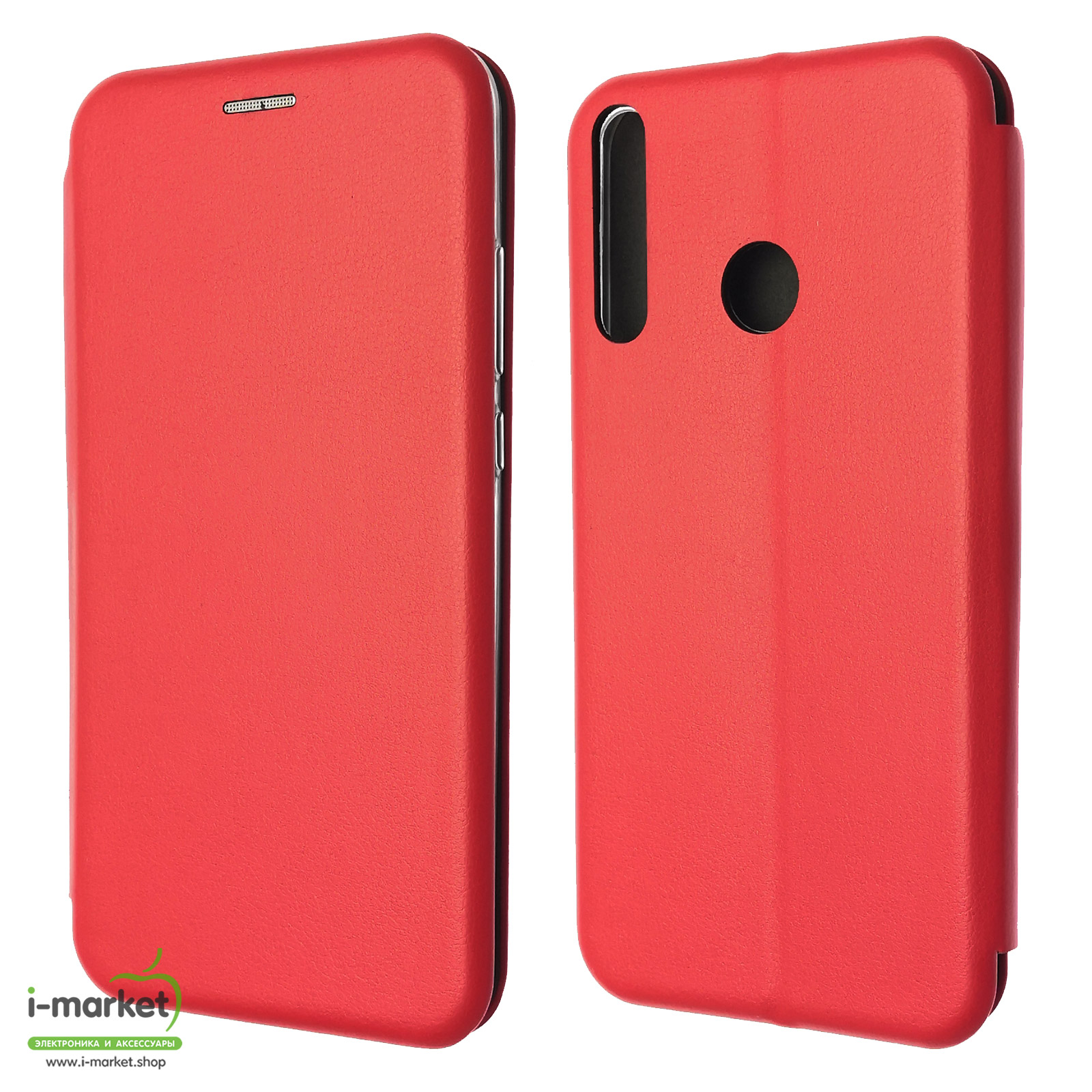 Чехол книжка STYLISH для HUAWEI Honor 9C, P40 Lite E, Y7P, экокожа, визитница, цвет красный.