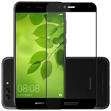 Защитное стекло 2D Full glass для Huawei Nova 2 plus /техпак/ черный.