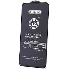 Защитное стекло 6D G-Rhino для TECNO Spark GO 1, Spark 30C, цвет окантовки черный