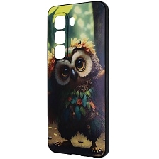 Чехол накладка для INFINIX HOT 50 Pro 4G, защита камеры, рисунок Сова