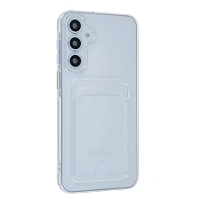 Чехол накладка CARD CASE для SAMSUNG Galaxy A16, защита камеры, силикон, отдел для карт, цвет прозрачный
