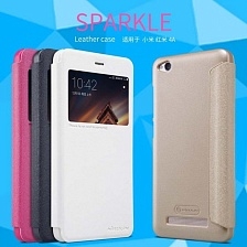 Чехол книжка для XIAOMI REDMI 4A, с окошком, экокожа, цвет графитовый.
