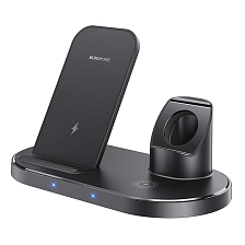 Беспроводное зарядное устройство BOROFONE BQ10 Wise source 3-in-1, 2A, черный Беспроводное зарядное устройство BOROFONE BQ10 Wise source 3-in-1, 2A, черный