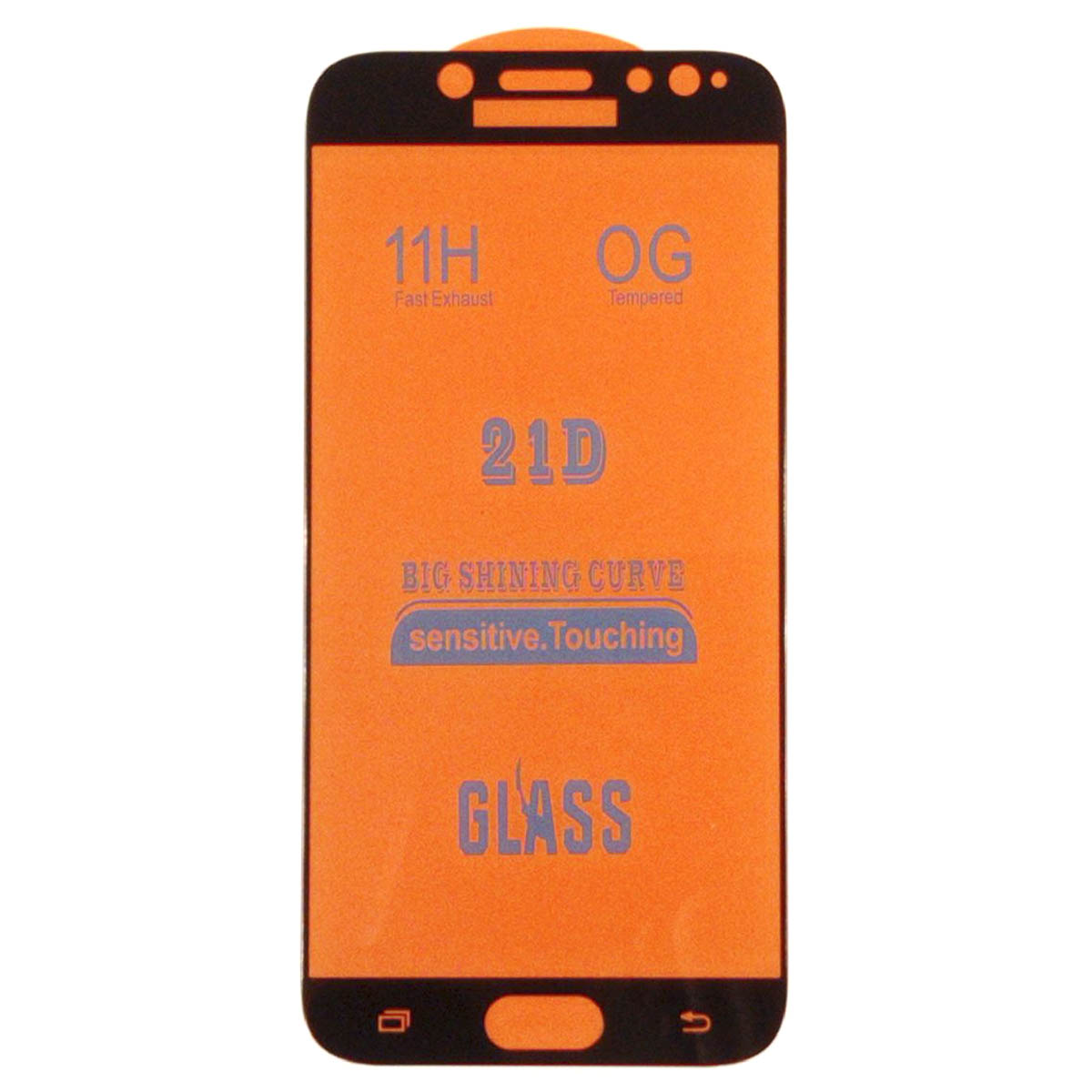 Защитное стекло 21D для SAMSUNG Galaxy J7 2017 (SM-J730), цвет окантовки черный