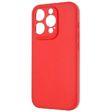 Чехол накладка для APPLE iPhone 15 Pro, защита камеры, силикон, цвет красный
