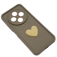 Чехол накладка для XIAOMI REDMI A4, силикон, 3D сердце, защита камеры, бортики, цвет коричневый