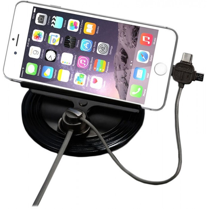 Автомобильный держатель-зарядка на торпеду Remax Letto RC-FC2 Car Mount Holder с кабелем 3 in 1 (LIg.