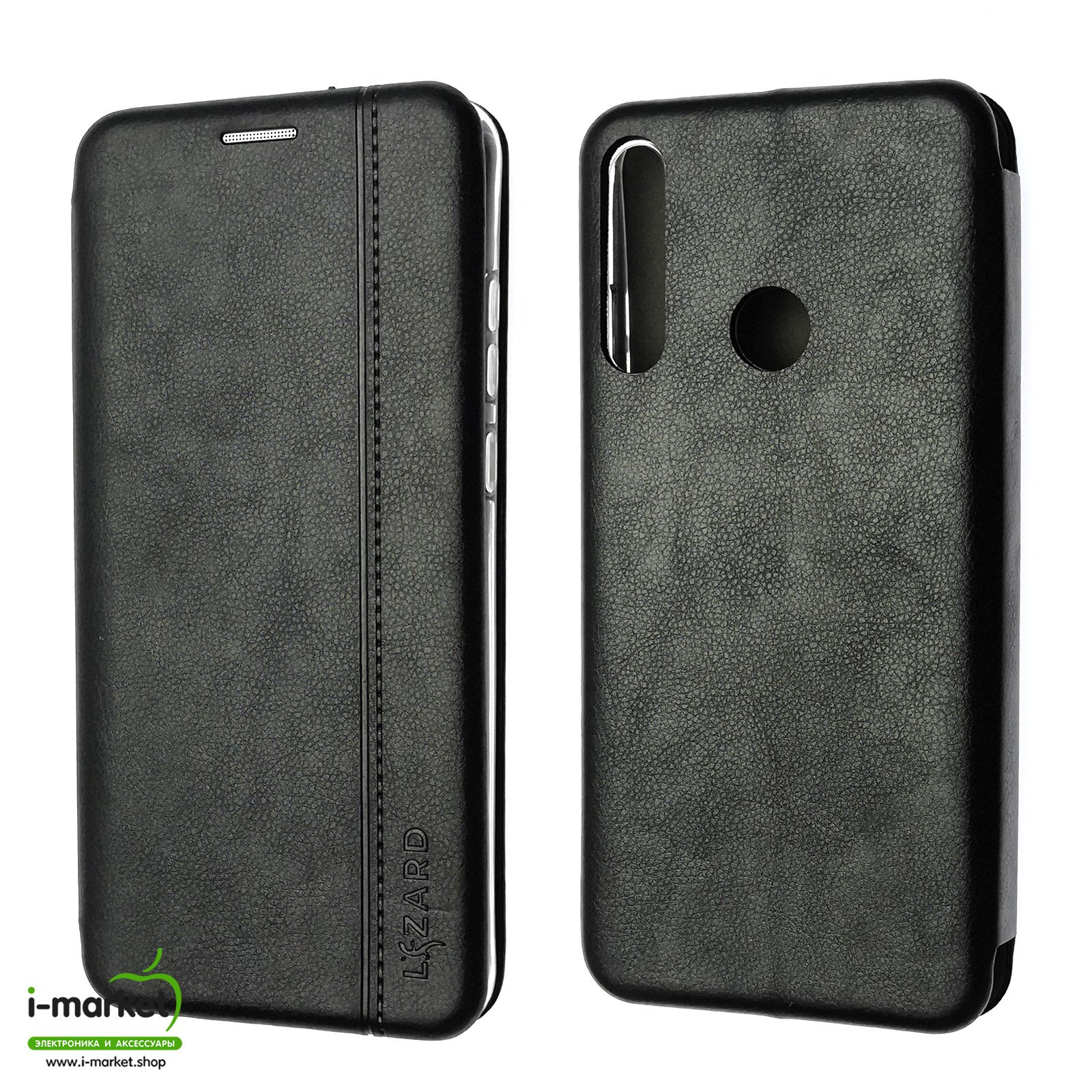 Чехол книжка LIZARD для HUAWEI Honor 9A (MOA-LX9N), Y6P (MED-LX9N), экокожа, визитница, цвет черный. Чехол книжка LIZARD для HUAWEI Honor 9A (MOA-LX9N), Y6P (MED-LX9N), экокожа, визитница, цвет черный.