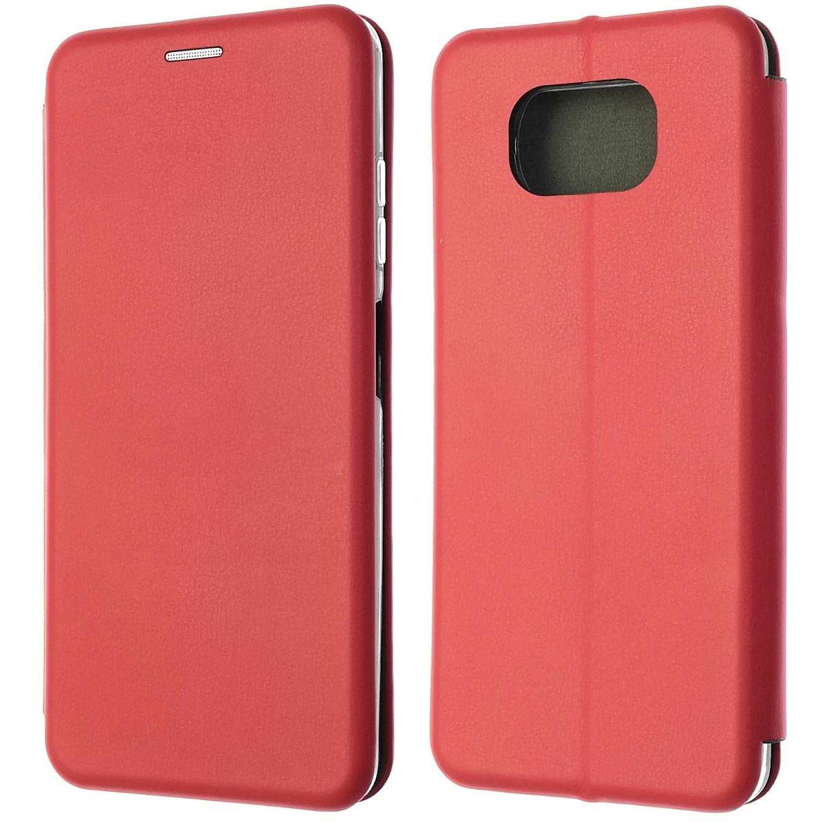 Чехол книжка STYLISH для XIAOMI POCO X3, POCO X3 Pro, экокожа, визитница, цвет красный