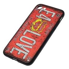 Чехол накладка для APPLE iPhone 7, силикон, рисунок Авто Номера стиль 15 e4 love.