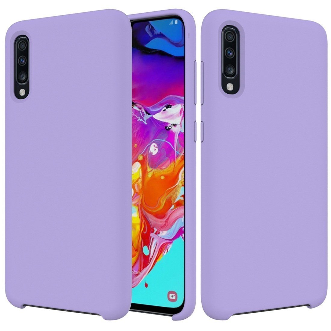 Чехол накладка Silicon Cover для SAMSUNG Galaxy A50 (SM-A505), A30s (SM-A307), A50s (SM-A507), силикон, бархат, цвет сиреневый Чехол накладка Silicon Cover для SAMSUNG Galaxy A50 (SM-A505), A30s (SM-A307), A50s (SM-A507), силикон, бархат, цвет сиреневый