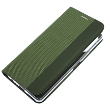 Чехол книжка MESH для TECNO Camon 19, Camon 19 Pro, текстиль, силикон, бархат, визитница, цвет зеленый Чехол книжка MESH для TECNO Camon 19, Camon 19 Pro, текстиль, силикон, бархат, визитница, цвет зеленый