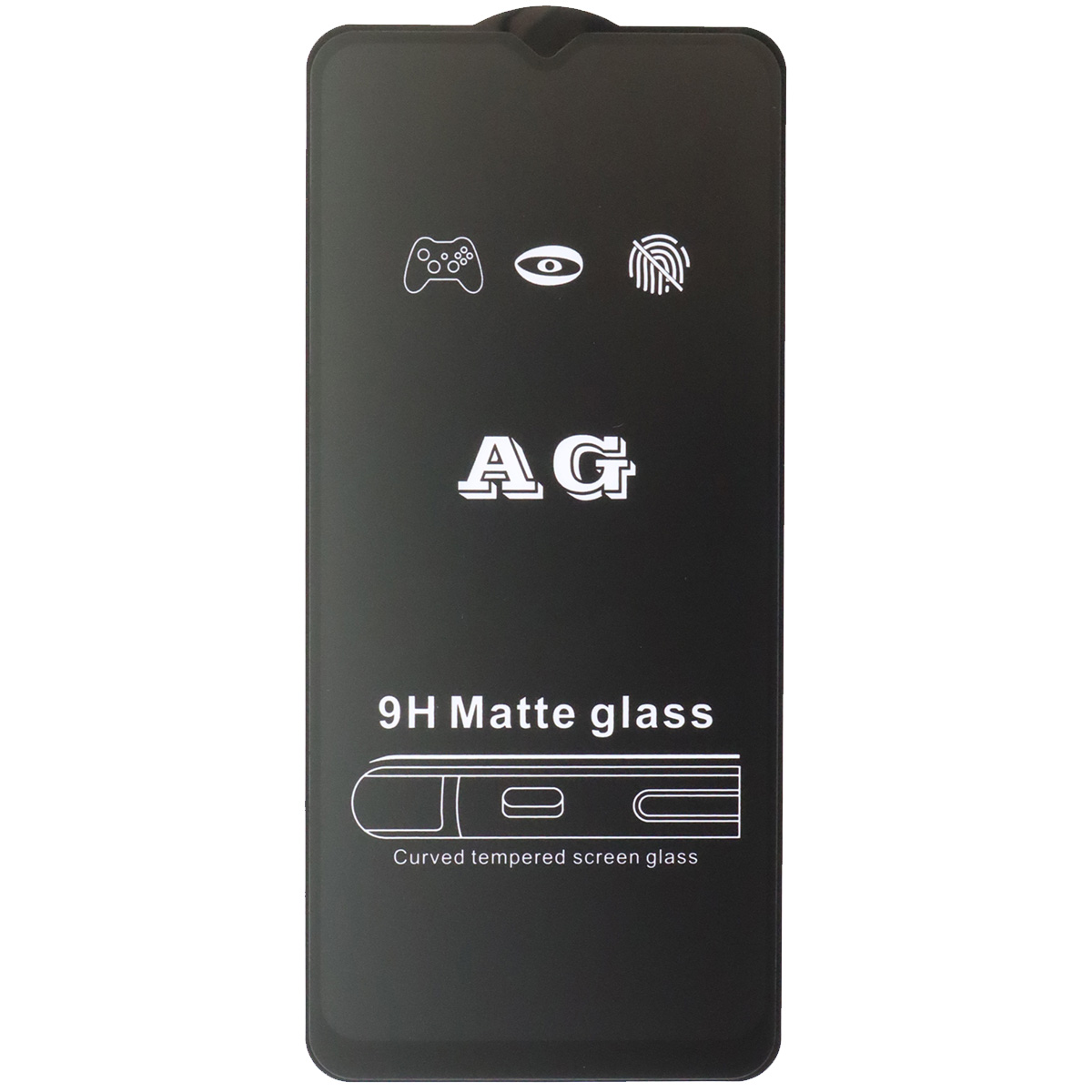 Защитное стекло AG MATTE Glass для XIAOMI Redmi 9A, Redmi 9C, Redmi 10A, Redmi A1, Redmi A1 Plus, Redmi A2, Redmi A2 Plus, матовое, цвет окантовки черный