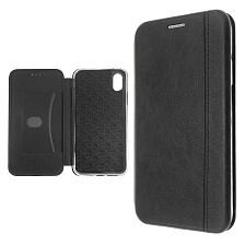 Чехол книжка VINTAGE LiNE для APPLE iPhone XR, экокожа, визитница, цвет черный.