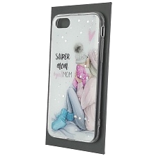 Чехол накладка Vinil для APPLE iPhone 7, iPhone 8, iPhone SE 2020, силикон, блестки, глянцевый, рисунок Super mom girl MOM Чехол накладка Vinil для APPLE iPhone 7, iPhone 8, iPhone SE 2020, силикон, блестки, глянцевый, рисунок Super mom girl MOM
