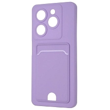 Чехол накладка BUTTON для TECNO Spark 20, TECNO Spark 20C, защита камеры, силикон, отдел для карт, цвет сиреневый Чехол накладка BUTTON для TECNO Spark 20, TECNO Spark 20C, защита камеры, силикон, отдел для карт, цвет сиреневый