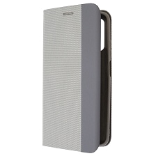 Чехол книжка MESH для XIAOMI Redmi 9T, текстиль, силикон, бархат, визитница, цвет серебристый Чехол книжка MESH для XIAOMI Redmi 9T, текстиль, силикон, бархат, визитница, цвет серебристый