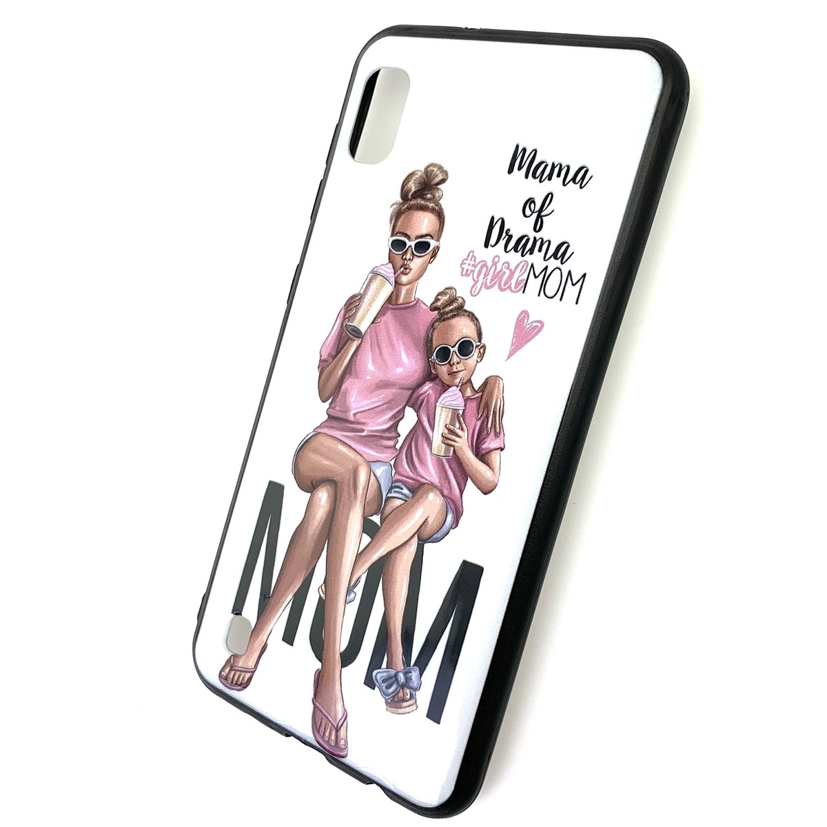Чехол накладка для SAMSUNG Galaxy A10 (SM-A105), силикон, рисунок Mama of Drama girlMOM.