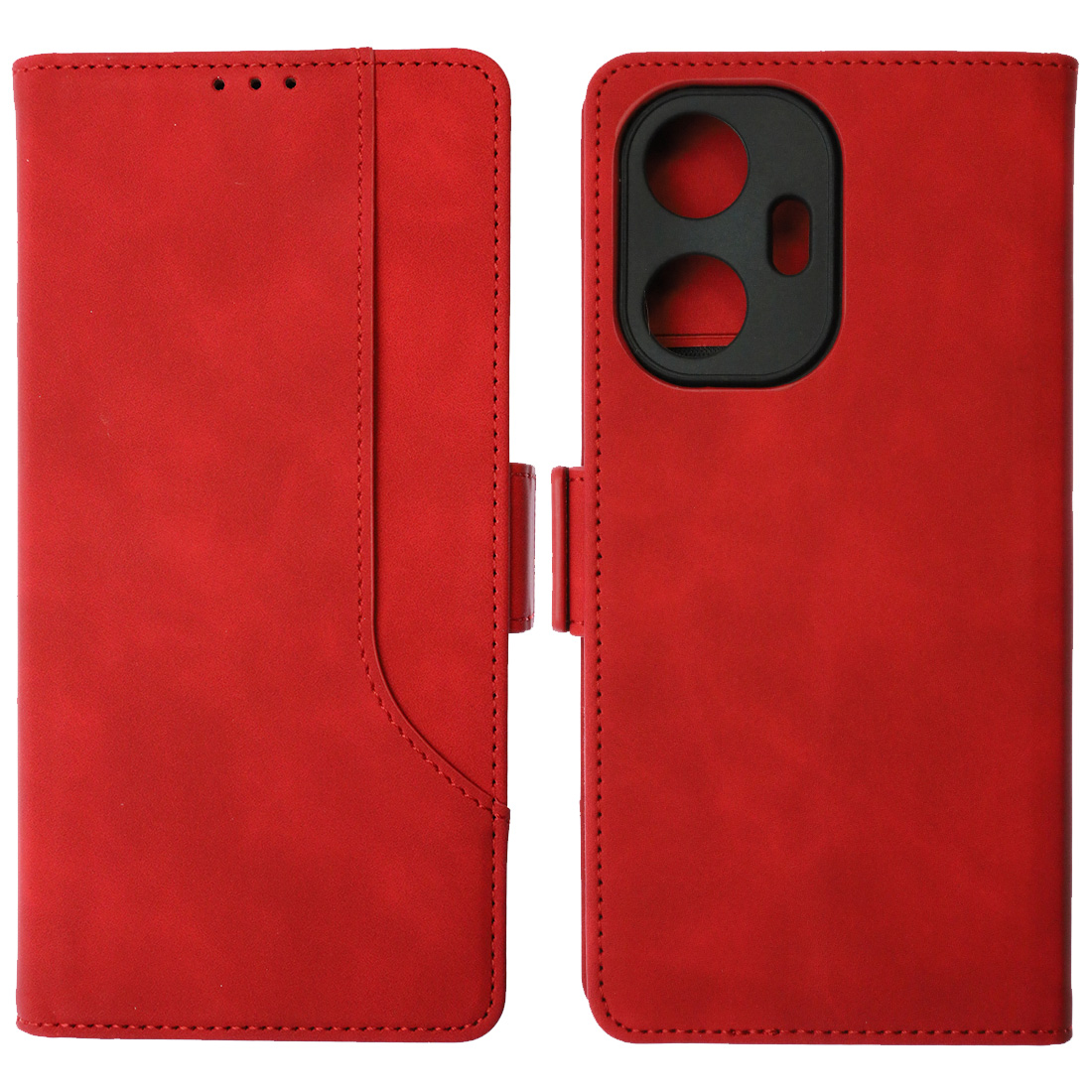 Чехол книжка NICE для Realme C55, защита камеры, экокожа, визитница, цвет красный Чехол книжка NICE для Realme C55, защита камеры, экокожа, визитница, цвет красный