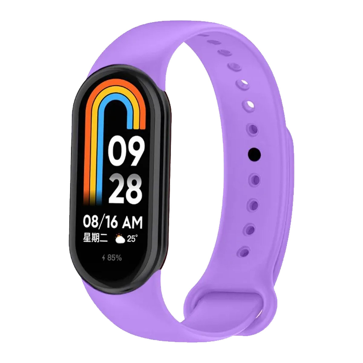 Ремешок на запястье, браслет для XIAOMI Mi Band 8, силикон, цвет сиреневый