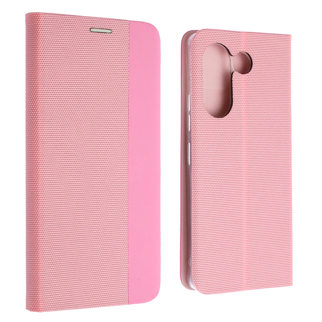 Чехол книжка MESH для TECNO Camon 20 4G, TECNO Camon 20 Pro 4G, текстиль, силикон, бархат, визитница, цвет розовый