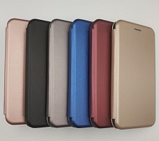 Чехол-книжка на силиконовой основе для HUAWEI HONOR 8C материал экокожа цвет золотой.