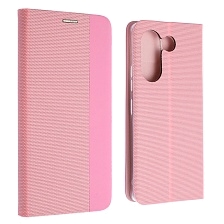 Чехол книжка MESH для TECNO Camon 20 4G, TECNO Camon 20 Pro 4G, текстиль, силикон, бархат, визитница, цвет розовый