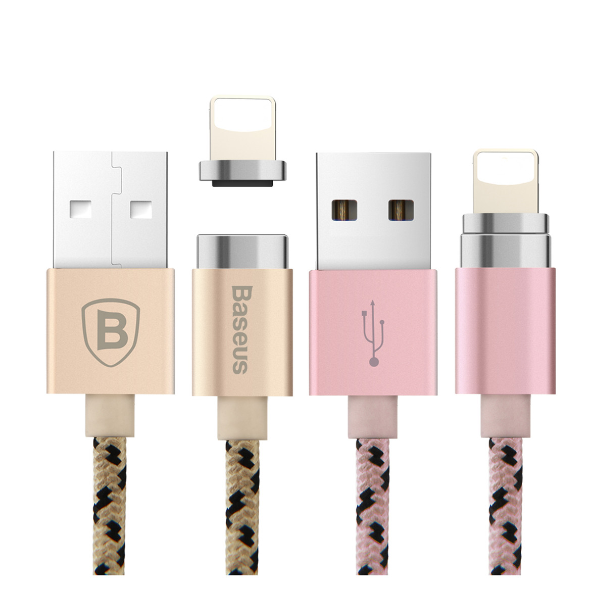Кабель "Baseus" New insnap series магнитный кабель для Lightning/Micro USB 1.2M/2.4A цвет розовое зо. Кабель "Baseus" New insnap series магнитный кабель для Lightning/Micro USB 1.2M/2.4A цвет розовое зо.