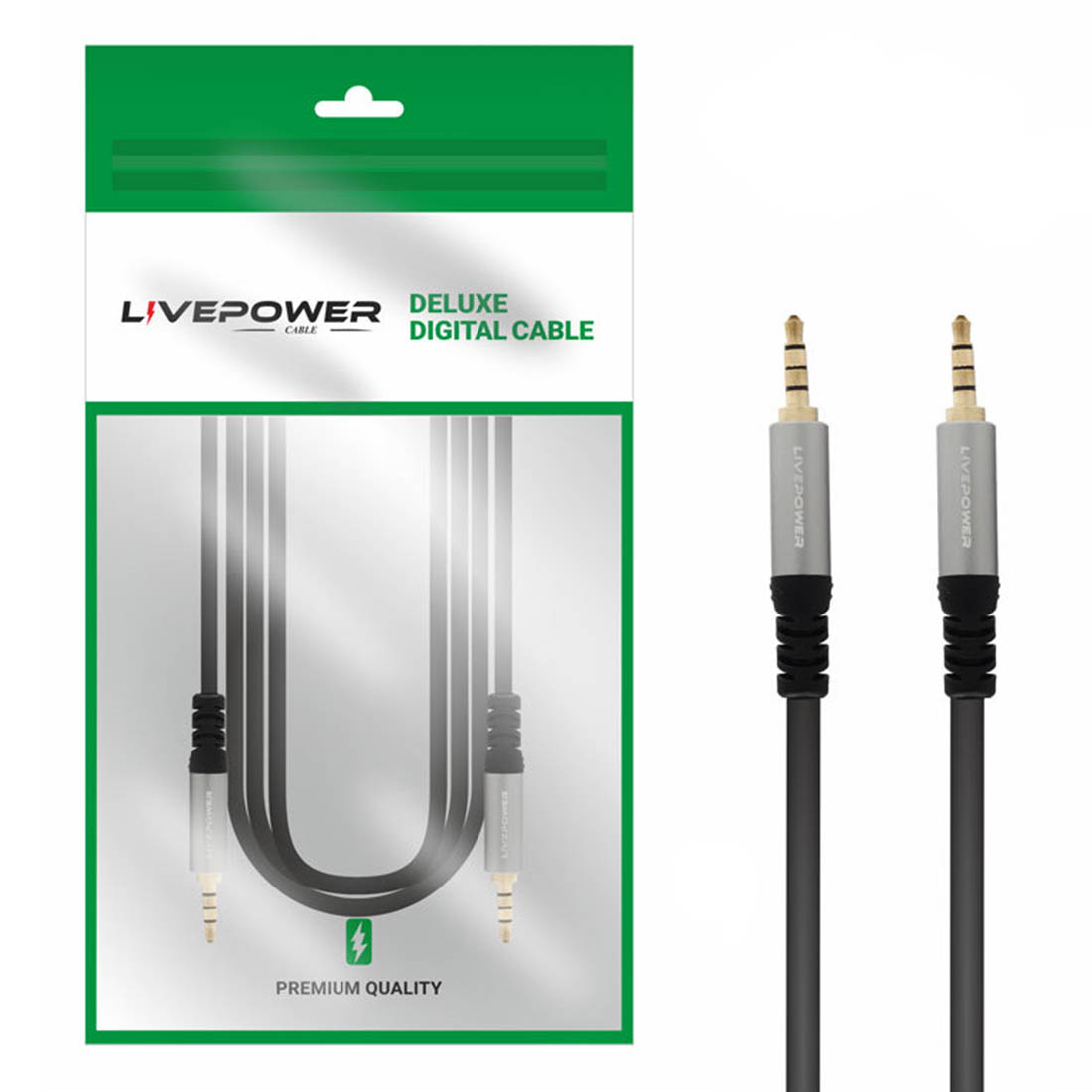 Кабель AUX Live Power H227, Jack 3.5 мм (M) 4 pin на Jack 3.5 мм (M) 4 pin, 1.8 м, цвет черный
